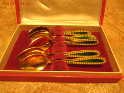 Чайные ложки 5шт серебро эмаль звезда 916 - IMG_4123.JPG