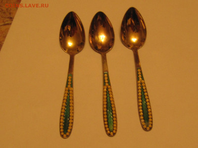 Чайные ложки 5шт серебро эмаль звезда 916 - IMG_4125.JPG