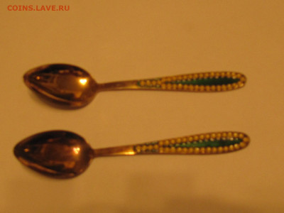 Чайные ложки 5шт серебро эмаль звезда 916 - IMG_4124.JPG