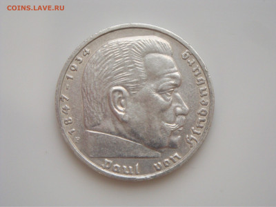 3 РЕЙХ, 5 RM 1937 "F", Гинденбург,  до 28.12 - 1937.2.JPG