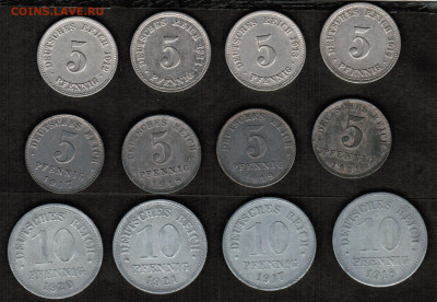 Монеты Германской империи - 12 штук (1911-1921 год) - CCI23122019_00000