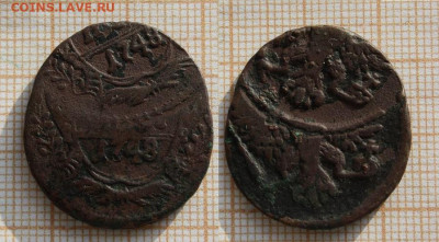 Денга 1748 года Двойной удар. Две даты.До 26.12. в 22:00 - ъ