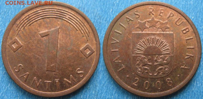 Латвия 1 сантим 2008 до 02-01-20 в 22:00 - Латвия 1 сантим 2008    9969