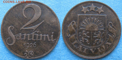 Латвия 2 сантима 1926 до 02-01-20 в 22:00 - Латвия 2 сантима 1926    187-ас45-9645