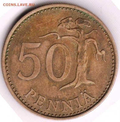Финляндия 50 пенни 1970 г. до 24.00 03.01.20 г. - 057