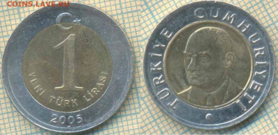 Турция 1 лира 2005 г. , до 03.01.2020 г. 22.00 по Москве - Турция 1 лира 2005  3963