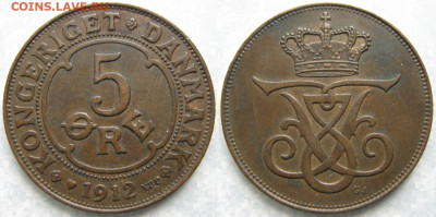 Дания 5 эре 1912 до 03-01-20 в 22:00 - Дания 5 эре 1912    0815