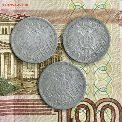 Германия 10 пфеннигов 1917,1918,1919 года. До 22:00 07.01.20 - 1EB79932-7E49-4CEE-A5FA-974AEF41A448