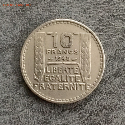 Франция 10 франков 1948 года. До 22:00 07.01.20 - 21853B29-FDEF-4117-9226-2D7C2A341252