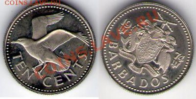 >Птицы< Барбадос 10 центов 1974 до 15.08.11 22:00 - Барб10