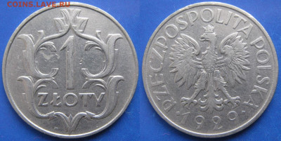 Монеты Польши 1923-1990г. - 14.86. -Польша 1 злотый 1929   143-1- 6320