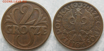 Монеты Польши 1923-1990г. - 14.88. -Польша 2 гроша 1937    7964