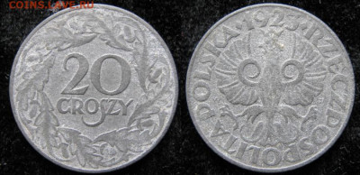 Монеты Польши 1923-1990г. - 14.92. -Польша 20 грошей 1923 цинк    1102