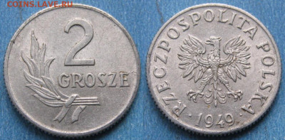 Монеты Польши 1923-1990г. - 14.97. -Польша 2 гроша 1949    190-раз2-11108