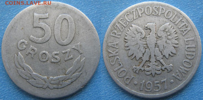Монеты Польши 1923-1990г. - 14.116. -Польша 50 грошей 1957    7789