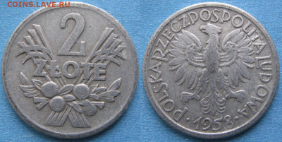 Монеты Польши 1923-1990г. - 14.118. -Польша 2 злотых 1958    170-АС39-3849