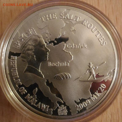 Малави 20 квача Путь соли Бохня-Гданьск proof 2009 - Малави путь соли Бохня-Гданьск аверс