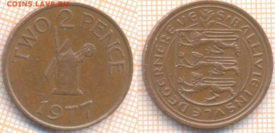 Гернси 2 пенса 1977 г. , до10.01.2020 г. 22.00 по Москве - Гернси 2 пенса 1977  6904