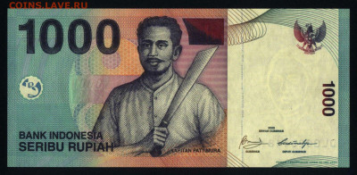 Индонезия 1000 рупий 2009 unc 11.01.20. 22:00 мск - 2