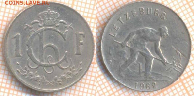 Люксембург 1 франк 1962 г., до 11.01.2020 г. 22.00 по Москве - Люксембург 1 франк 1962 6935