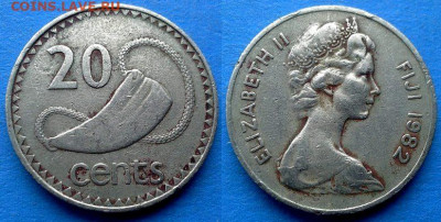 KM# 31) до 12.01 - Фиджи 20 центов, 1982
