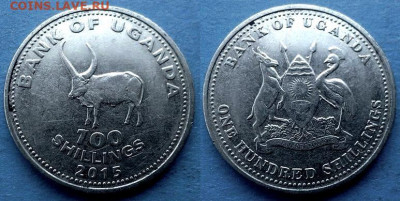 Уганда - 100 шиллингов 2015 года (Фауна) до 12.01 - Уганда 100 шиллингов, 2015