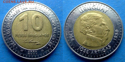 *2000*) до 12.01 - Уругвай 10 песо, 2000