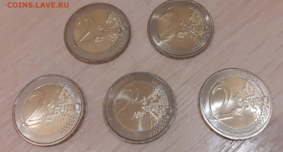 2 Евро Юбилейка 5 монет до 09.01.20 22.00 - германия аверс