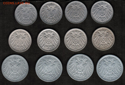 Монеты Германской империи - 12 штук (1911-1921 год) - CCI31122019_00001
