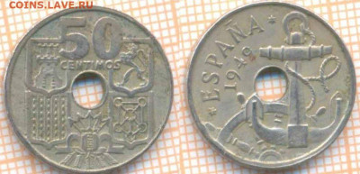Испания 50 сентимо 1949 г. , до 12.01.2020 г. 22.00 по Москв - Испания 50 сентимо 1949  7058