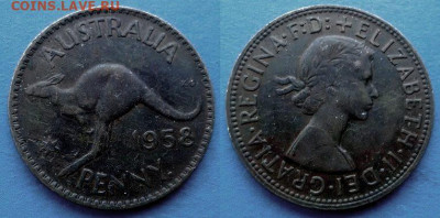 Австралия - 1 пенни 1958 года (Кенгуру) до 13.01 - Австралия 1 пенни, 1958