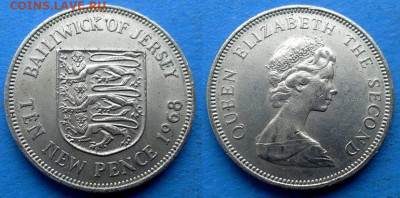 Джерси - 10 новых пенсов 1968 года до 13.01 - Джерси 10 новых пенсов, 1968