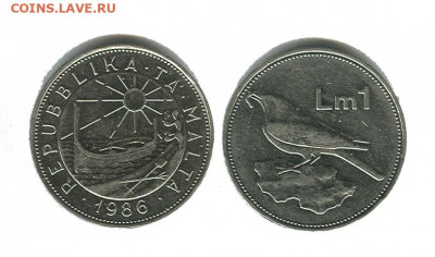 Мальта 1 лира 1986 короткий до 22.00 мск. 10.01.20 - мальта 1 лира 1986