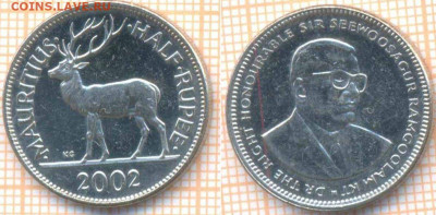 Маврикий полрупии 2002 г., до 13.01.2020 г. 22.00 по Москве - Маврикий полрупии 2002  7214