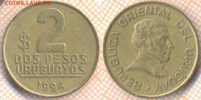 Уругвай 2 песо 1994 г., до 14.01.2020 г. 22.00 по Москве - Уругвай 2 песо 1994  7238