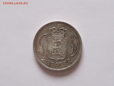 2 кроны 1916 Кристиан Х Дания серебро 11.01 22:15 - IMG_5952.JPG
