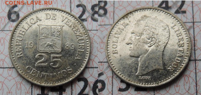 Венесуэла 25 сентимо 1989 до 15.01 - венесуэла 25с