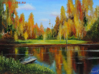 КАРТИНА   "Мостик на лесном озере" холст,масло. - DSCN8108