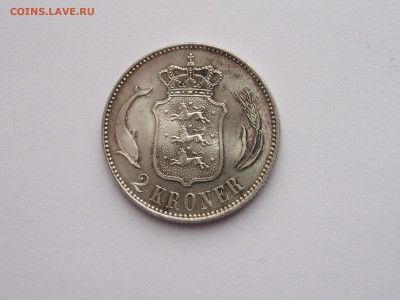 2 кроны 1916 Кристиан Х Дания серебро 11.01 22:15 - IMG_6003.JPG