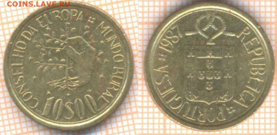 Португалия 10 эскудо 1987 г., до 15.01.2020 г. 22.00 по Моск - Португалия 10 эскудо 1987 8565