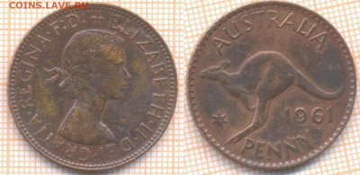 Австралия 1 пенни 1961 г.,до 16.01.2020 г. 22.00 по Москве - Австралия 1 пенни 1961  8594