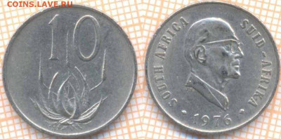 ЮАР 10 центов 1976 г. юб, до 16.01.2020 г. 22.00 по Москве - ЮАР 10 центов 1976  8598