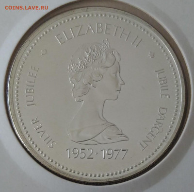 Канада 1 доллар 25 лет коронации Елизаветы II 1977 - Канада 1 доллар серебряный юбилей 1977 аверс