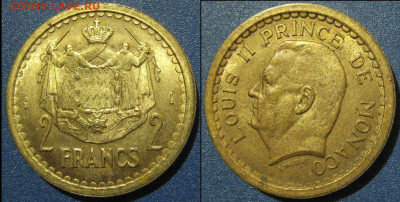 Монако 2 франка 1945 год   До 16-01 в 22-00 МСК - монако