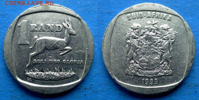 ЮАР - 1 ранд 1999 года до 21.01 - ЮАР 1 ранд, 1999