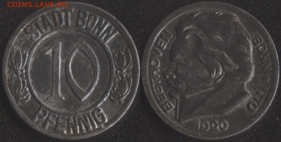 Бонн 10 пфеннигов 1920 до 22:00мск 17.01.20 - Бонн 10 пфеннигов 1920 -100
