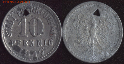 Франкфурт 10 пфеннигов 1917 №1 до 22:00мск 17.01.20 - Франкфурт 10 пфеннигов 1917 (продажа) 1