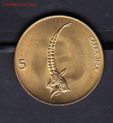 Словения 1995 5 толаров фауна без оборота до 23 01 - 68а