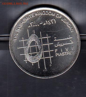 Иордания 2000 5 пиастров без оборота до 23 01 - 71