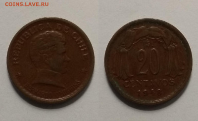 Чили 20 сентавос 1948 года  - 21.01 22:00 мск - IMG_20200113_071652